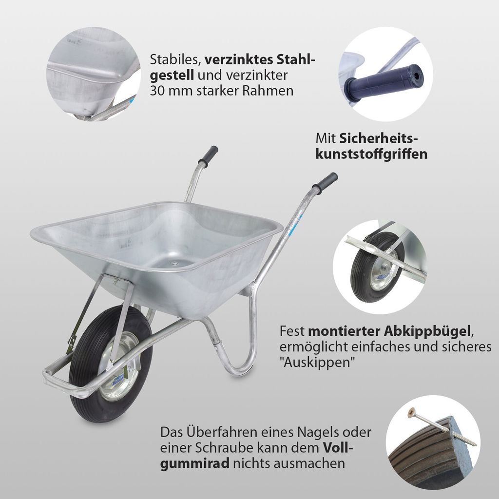 Elegantes Schubkarre Vollgummirad Nachteil Bildnull