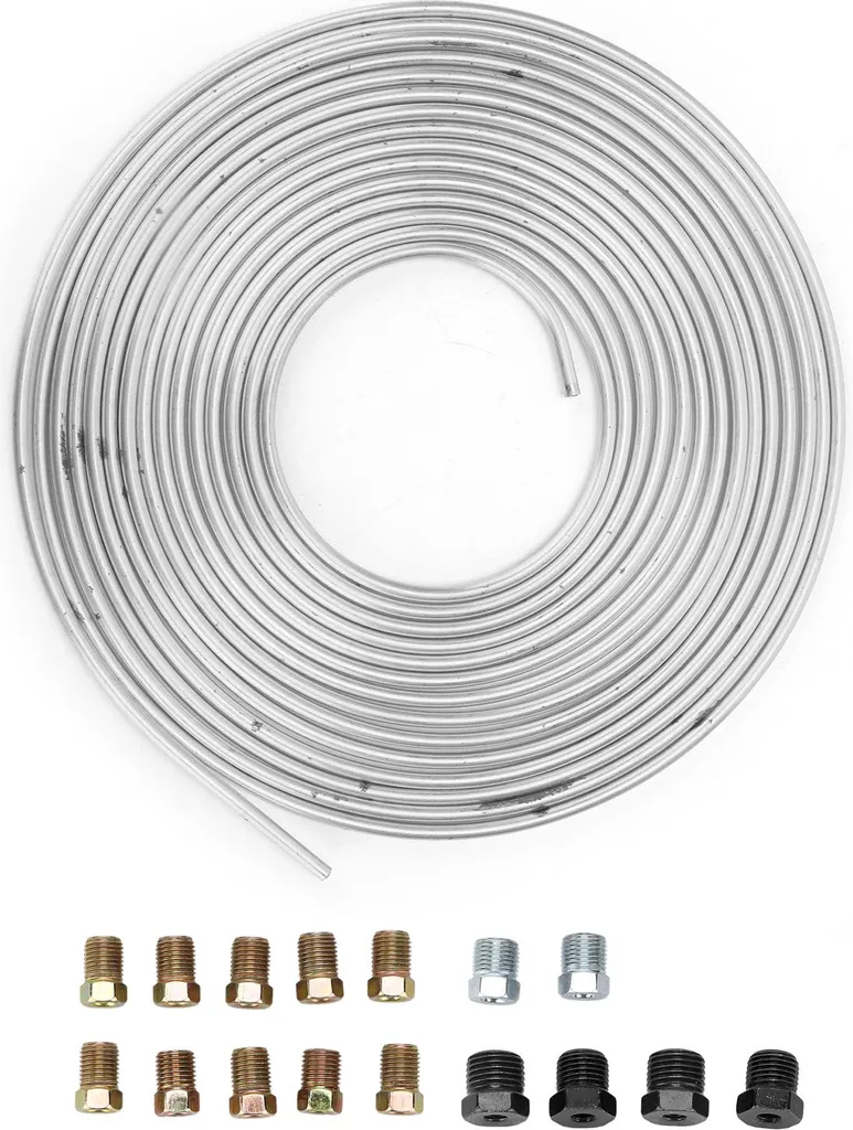 Tuyau de frein 3/16 en cuivre nickelé 25ft pour circuit hydraulique argent