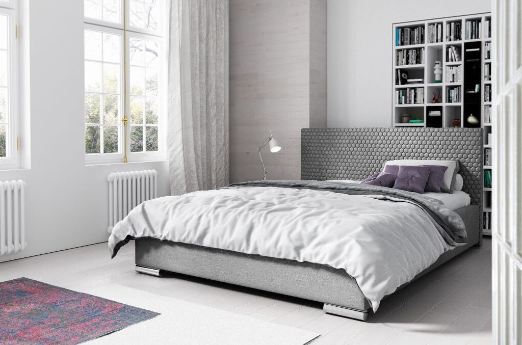 Elegantes Polsterbett Champ 180x200, grau