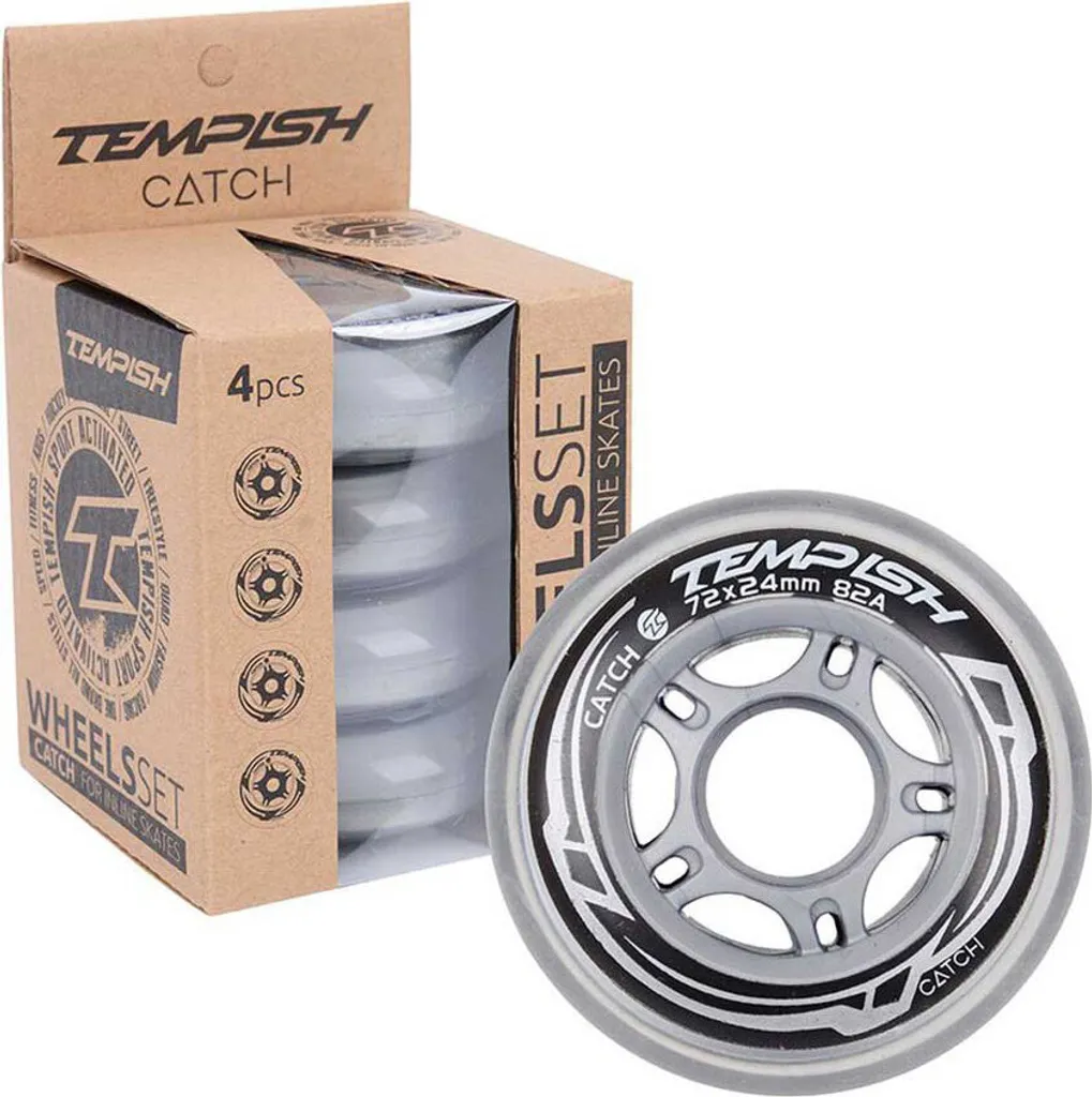 Pack 4 Roues Roller Tempish Catch Argent 80mm 82A Anti-Vibrations - 3