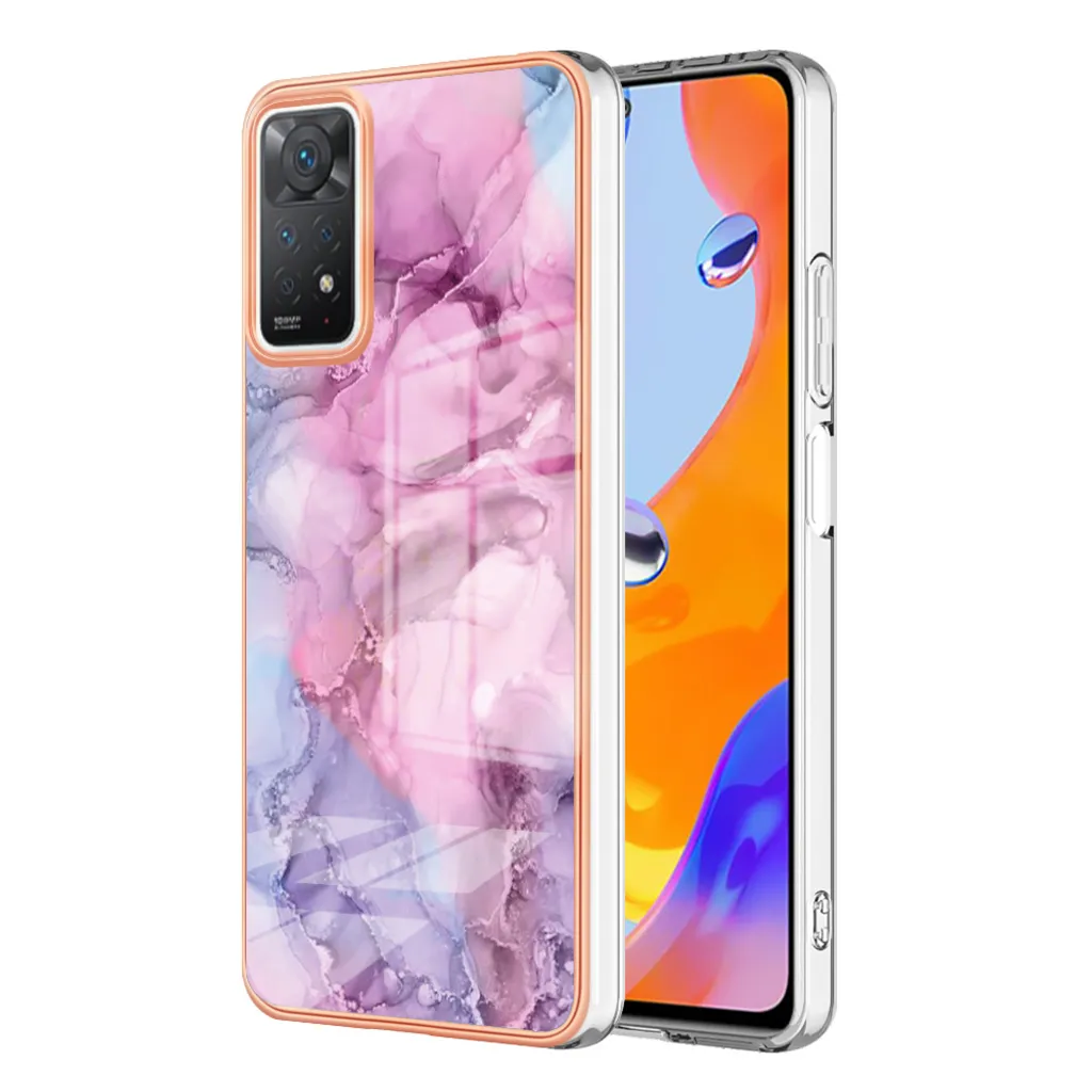 Custodia per Xiaomi Redmi Note 11Pro 5G / 4G, custodia in silicone TPU a fantasia, paraurti antiurto Rosa