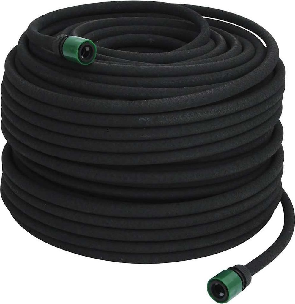 vidaXL Tropfschlauch Schwarz 0,6" 100 m Gummi