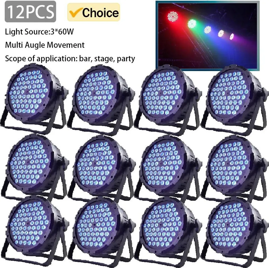 Éclairage de scène 12x Chergit 60 LED RGB sonore - Idéal ambiance