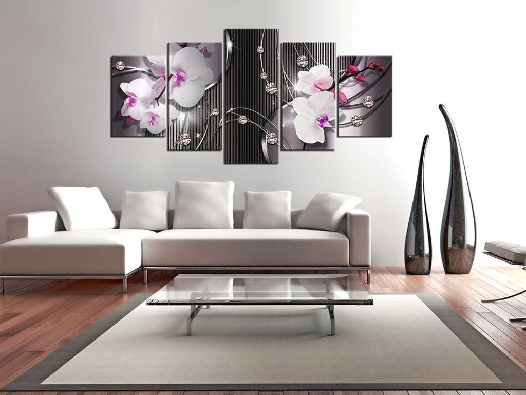 Akustikbild Blumen Orchidee 200x100 cm 5-teilige Bilder Produktbild 