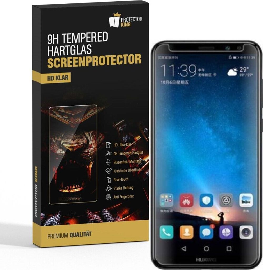 2x 9H Hartglasfolie für Huawei Mate 10 Lite Panzerfolie Displayschutzfolie KLAR Panzerglas Schutzfolie