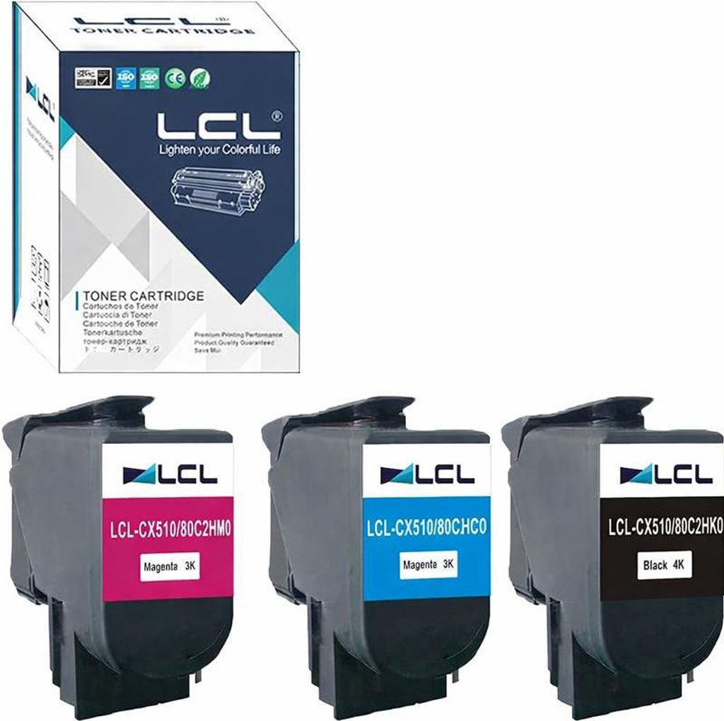Toner LCL kompatibel für Drucker von Lexmark und HP Color LaserJet Pro 3 Stück