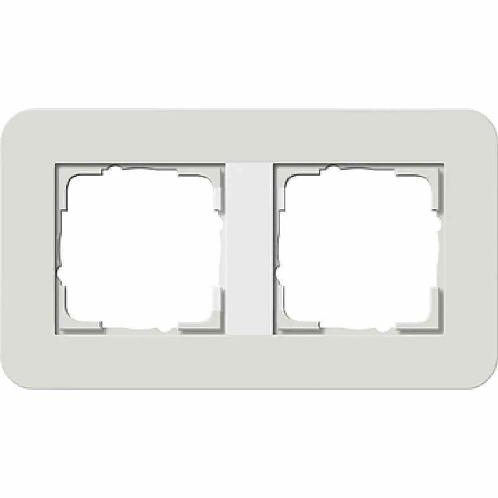 Plaque de Finition 2 Postes GIRA 0212411 Design Standard 55 Gris Blanc