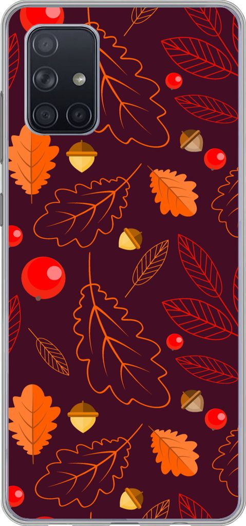 MuchoWow Handyhülle Schutzhülle Hülle für Telefoonhoesje Samsung Galaxy A51 Muster - Herbst - Laub - Mädchen - Kinder - Kinder Silikon Softc...