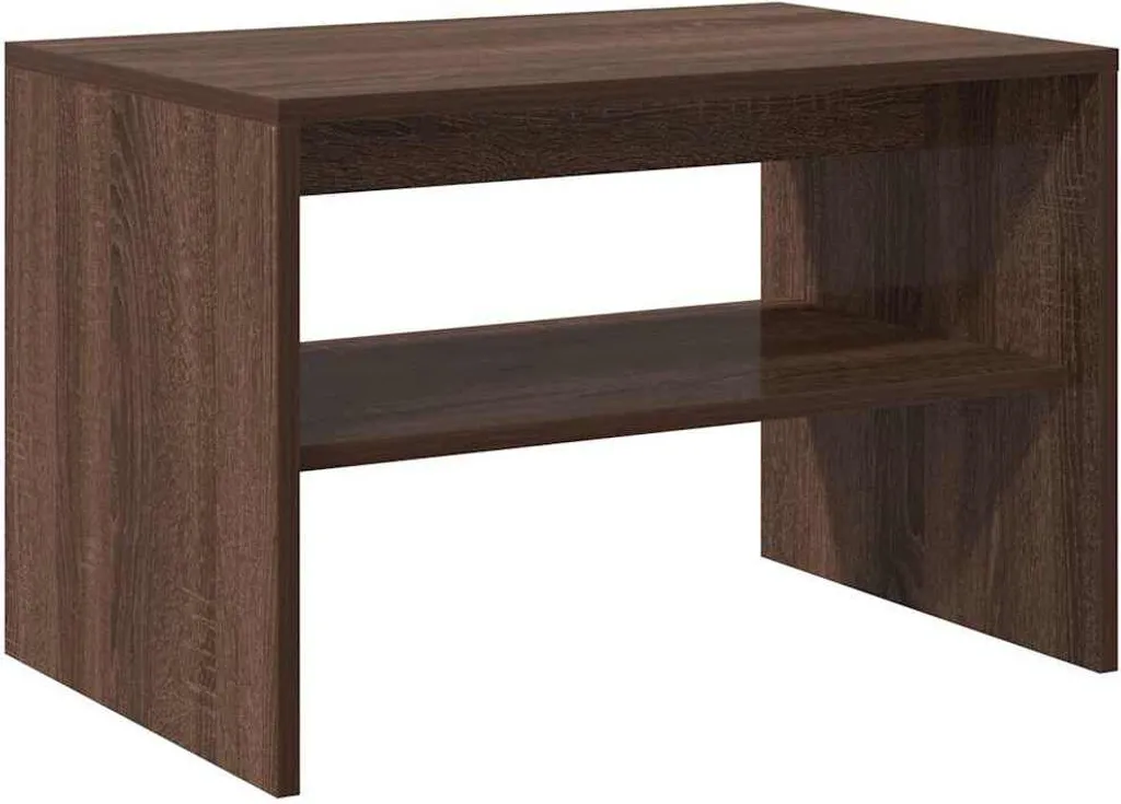 Meuble TV pour petit salon 60x40x40 cm - Rangement TV marron imitation chêne