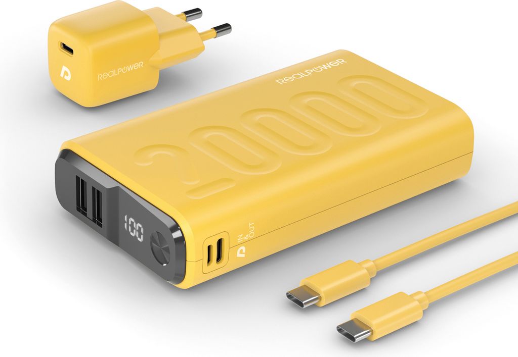 Realpower  Powerbank RealPower PB-20000 Power Pack Gelb Imagen del producto 