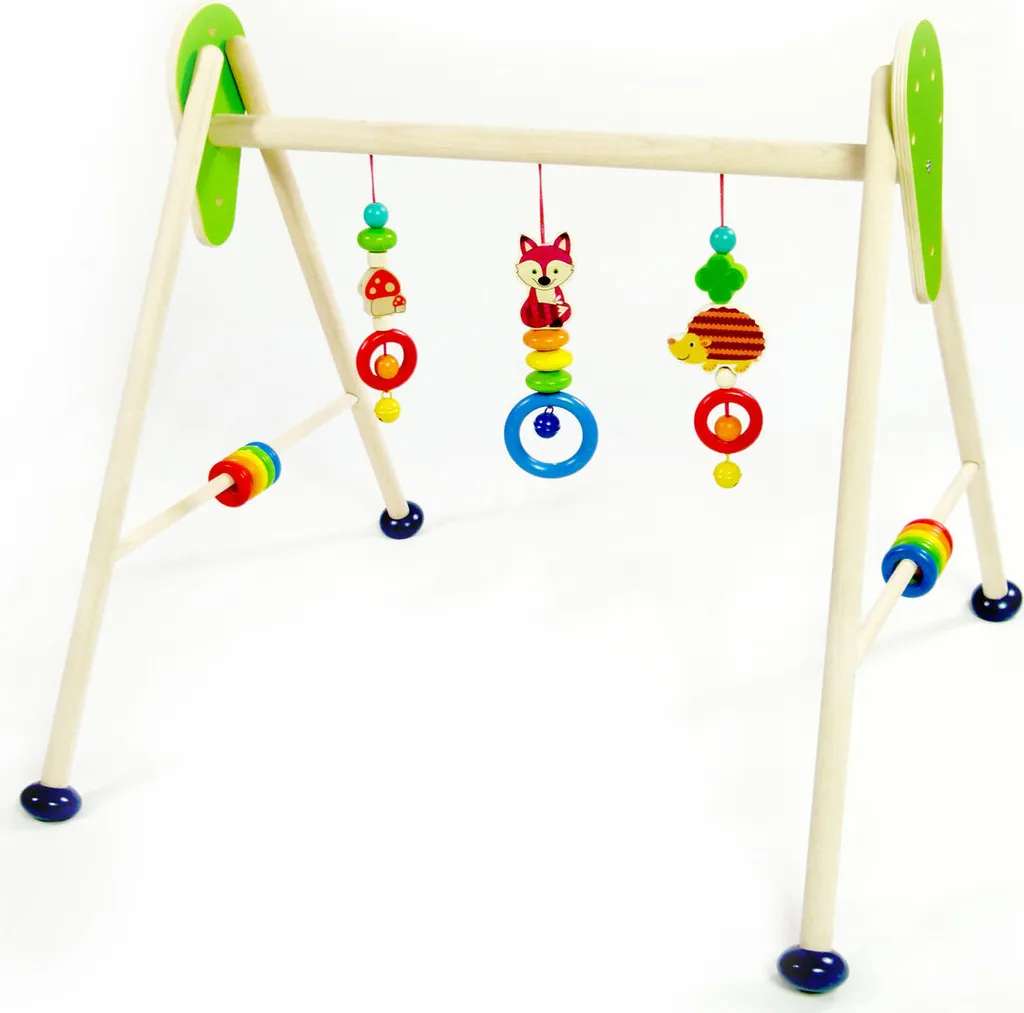 Jouet pour bébé Animaux sauvages 620x570x545mm - Portique d'éveil en bois