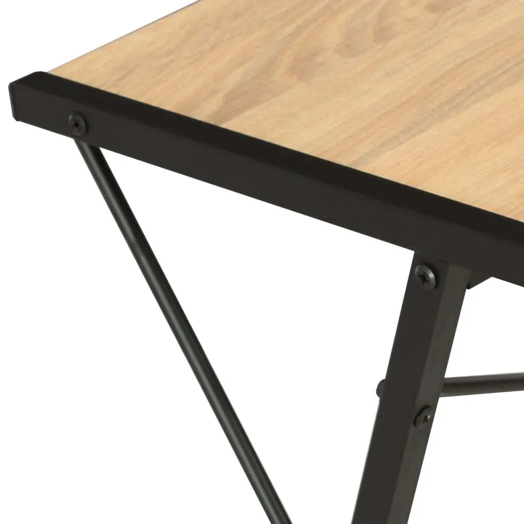 SYFAX™ Scrivania con Ripiano Nera e Rovere 116x50x93 cm - 4