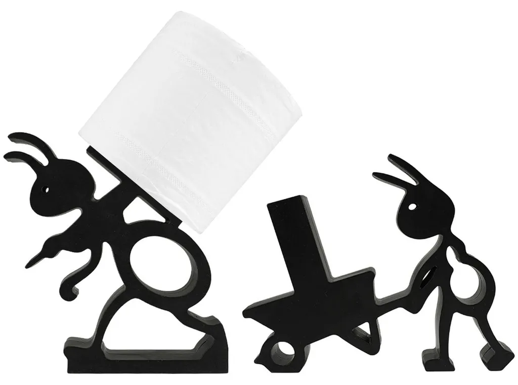 Support papier toilette décoratif Fourmi - Accessoire de WC autonome x2