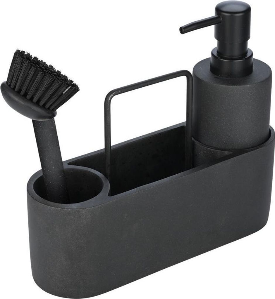 ESTIA | Flüssigkeitsspender - 7,5 x 21 x 19 cm - Küchenorganizer mit Bürste und Ständer