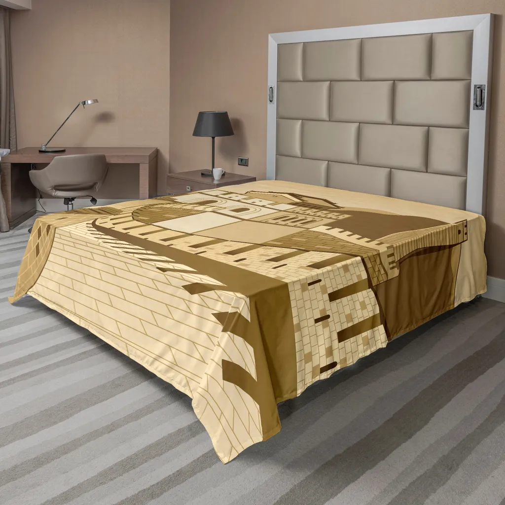 Lenzuolo Decorativo ABAKUHAUS 266x260 cm - Motivo Storico Cinese Crema