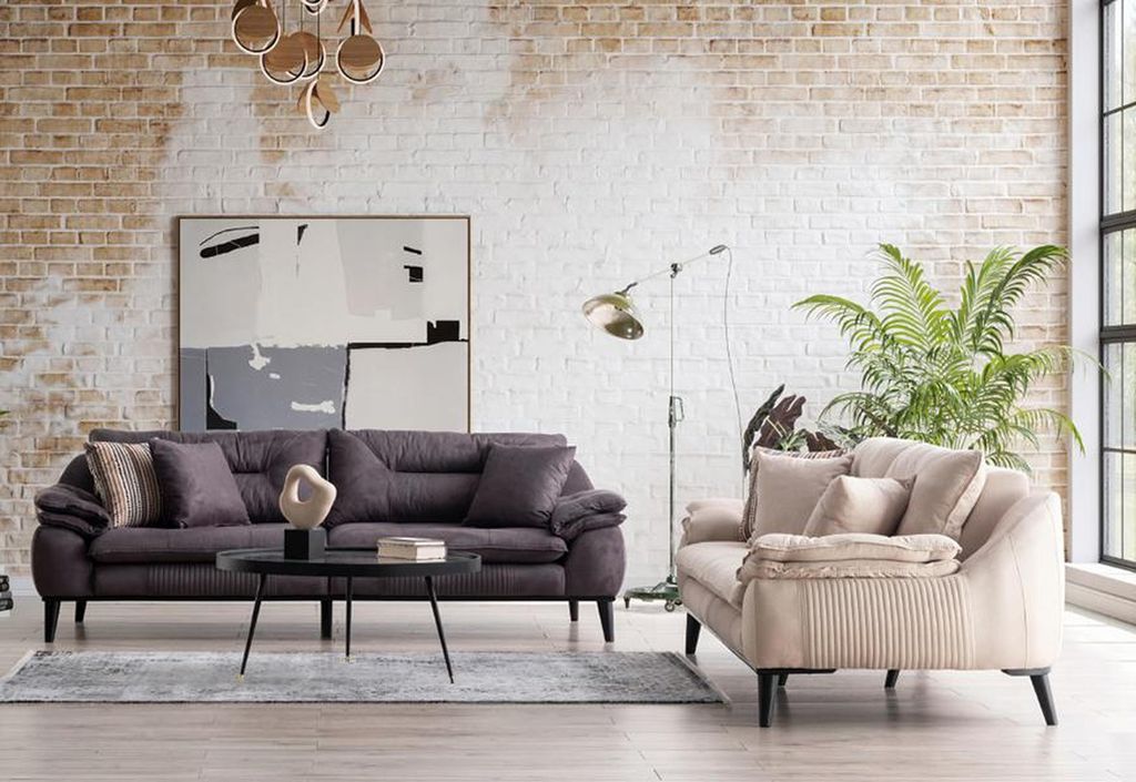 Sofagarnitur Couchgarnitur Sofa Couch Landschaft Gemütliche 3+3 Entspannungssofa