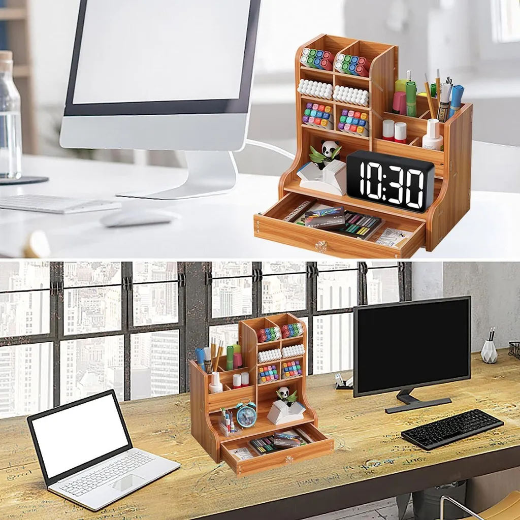Station de rangement bureau bois pour école et maison modèle compact