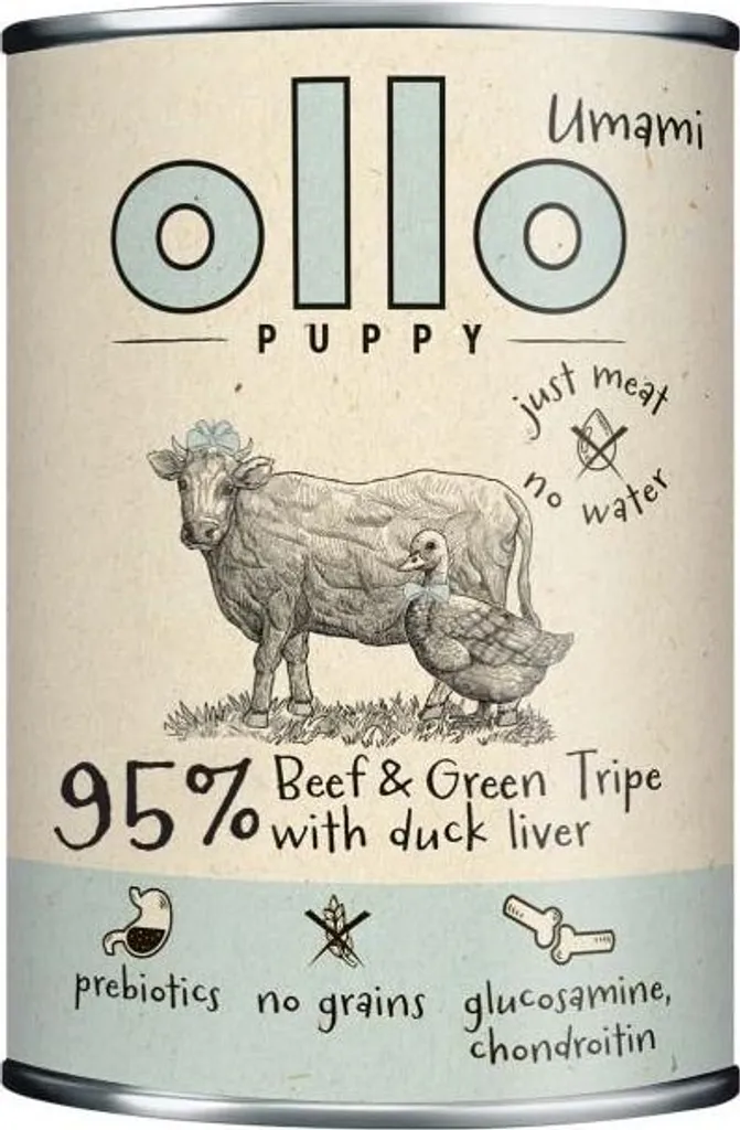 Ollo Puppy Umami 850g: Dieta Ancestrale con Manzo e Anatra