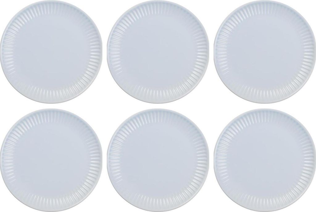 6er Set Frühstücksteller Brotteller MYNTE Stillwater hellblau 19,5cm IbLaursen