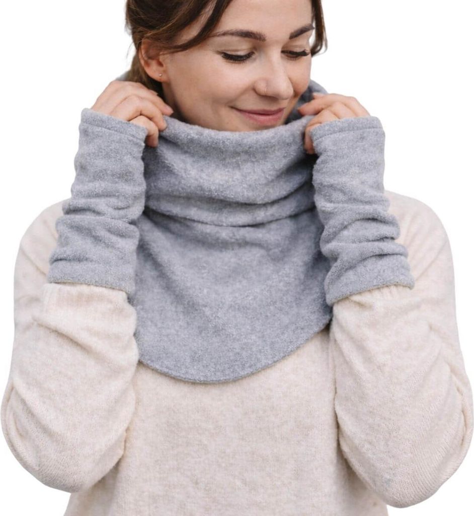 HOPPEDIZ Tragezubehör Fleece Schalkragen und Stulpen stone