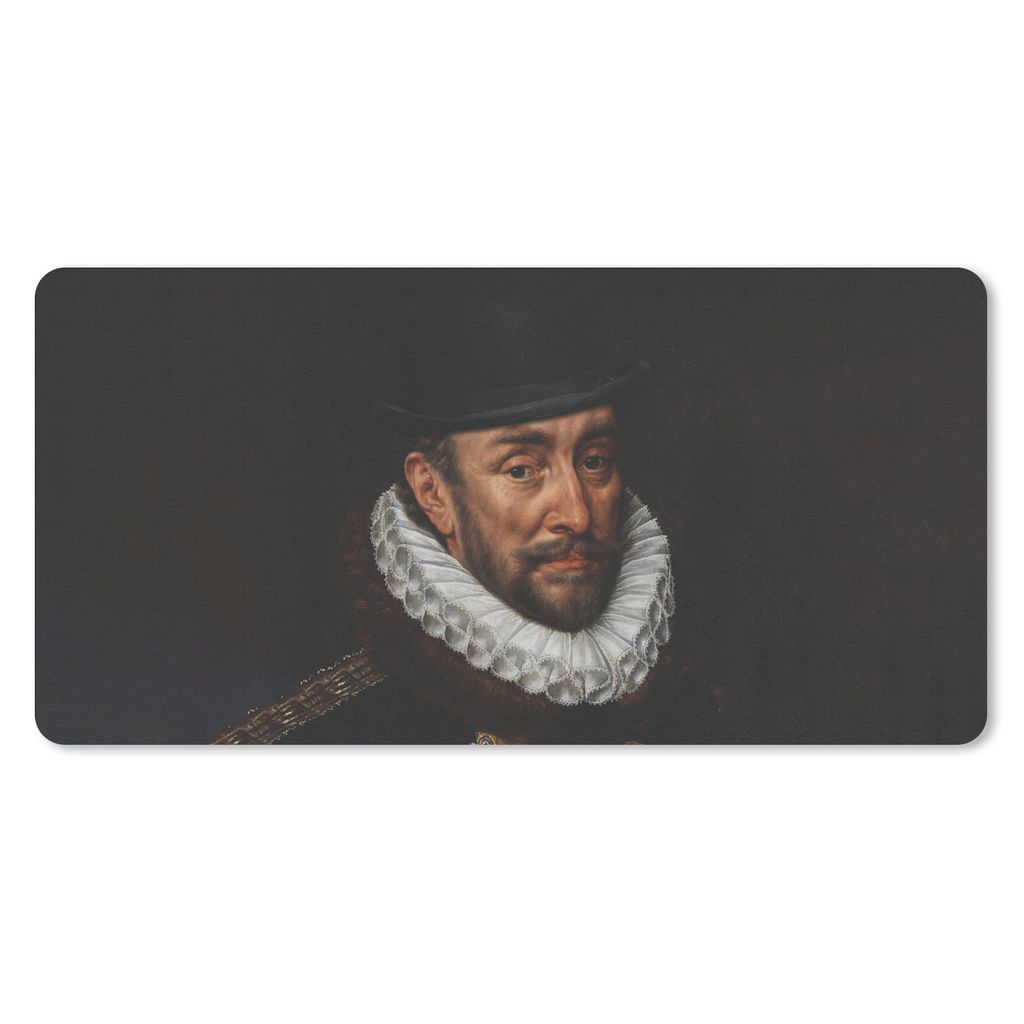 MuchoWow Schreibtischunterlage Wilhelm von Oranien - Alte Meister - Kunst 80x40 cm - XXL Mauspad - Gaming Mauspad