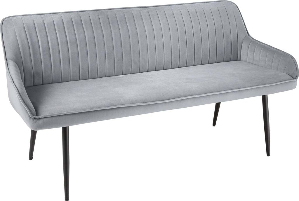 Bank TURIN 160cm Samt silbergrau Produktbild 