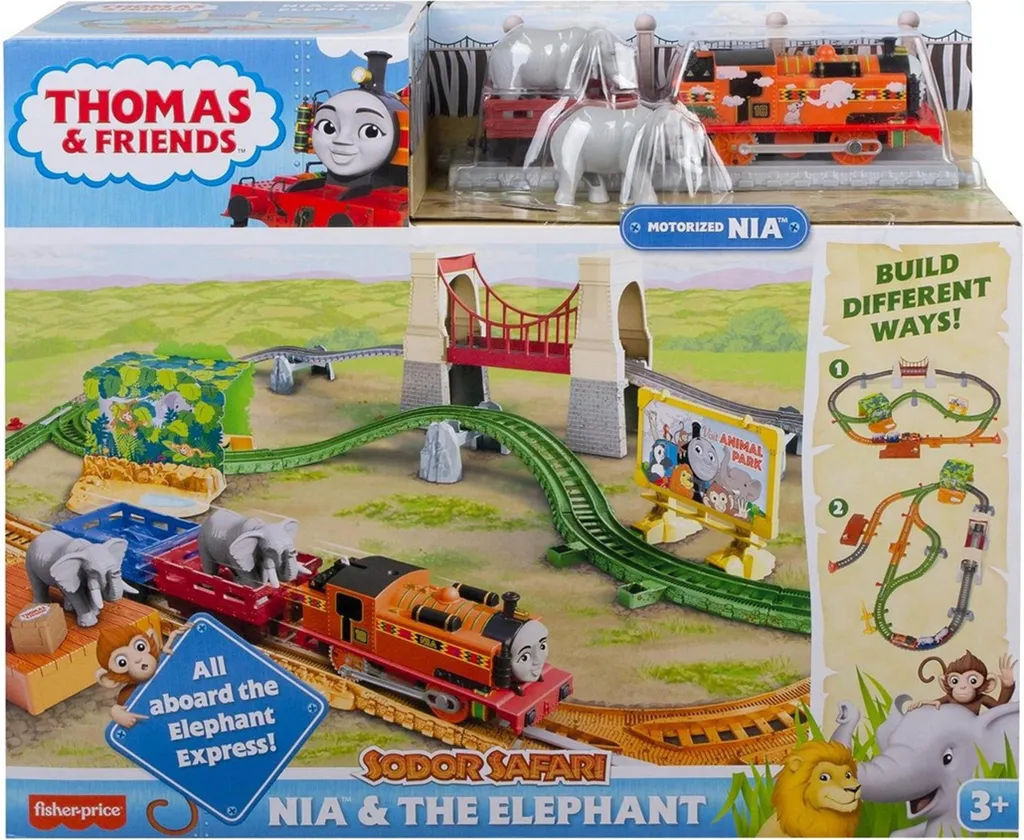 Petit Train Thomas et ses Amis Nia Anti-Déraillement avec Figurines Safari
