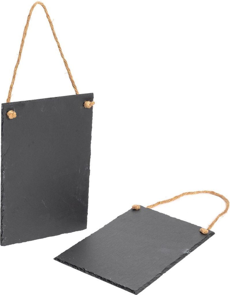 Nicola Spring Hängetafel aus Schiefer – 20 x 30 cm – Natur – 2er-Pack