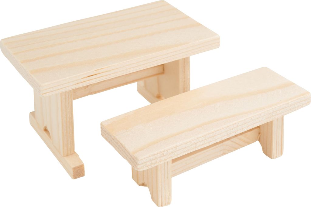 Holzbank und -tisch, 2er-Set
