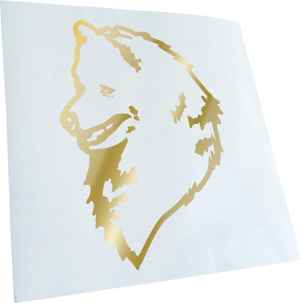 Kiwistar - Autoaufkleber - Japanese splitz Hund - Goldchrom - 50x36cm - Aufkleber für Auto, Laptop, Fahrrad, LKW, Motorrad mehrfarbig JDM Decal Ra...
