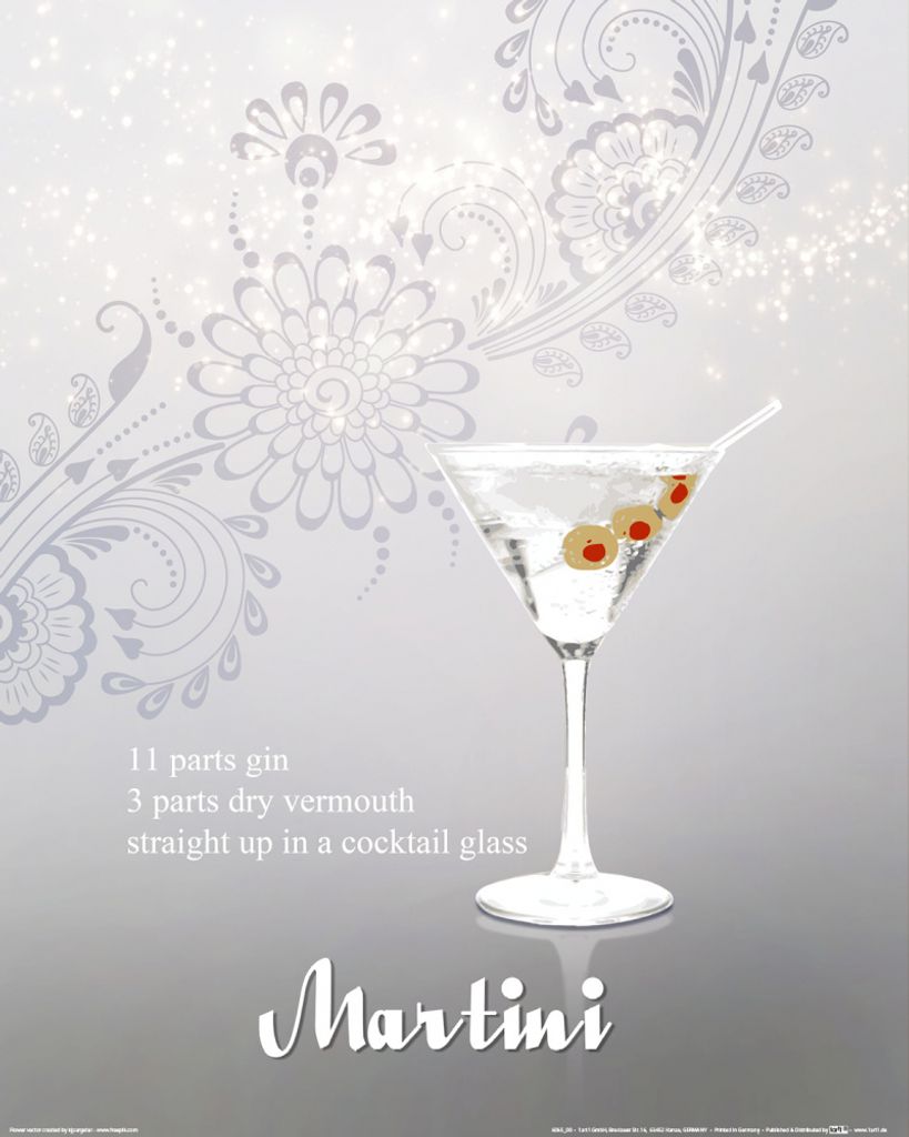 Cocktails Kunstdruck Bild - Martini (50 x 40 cm)