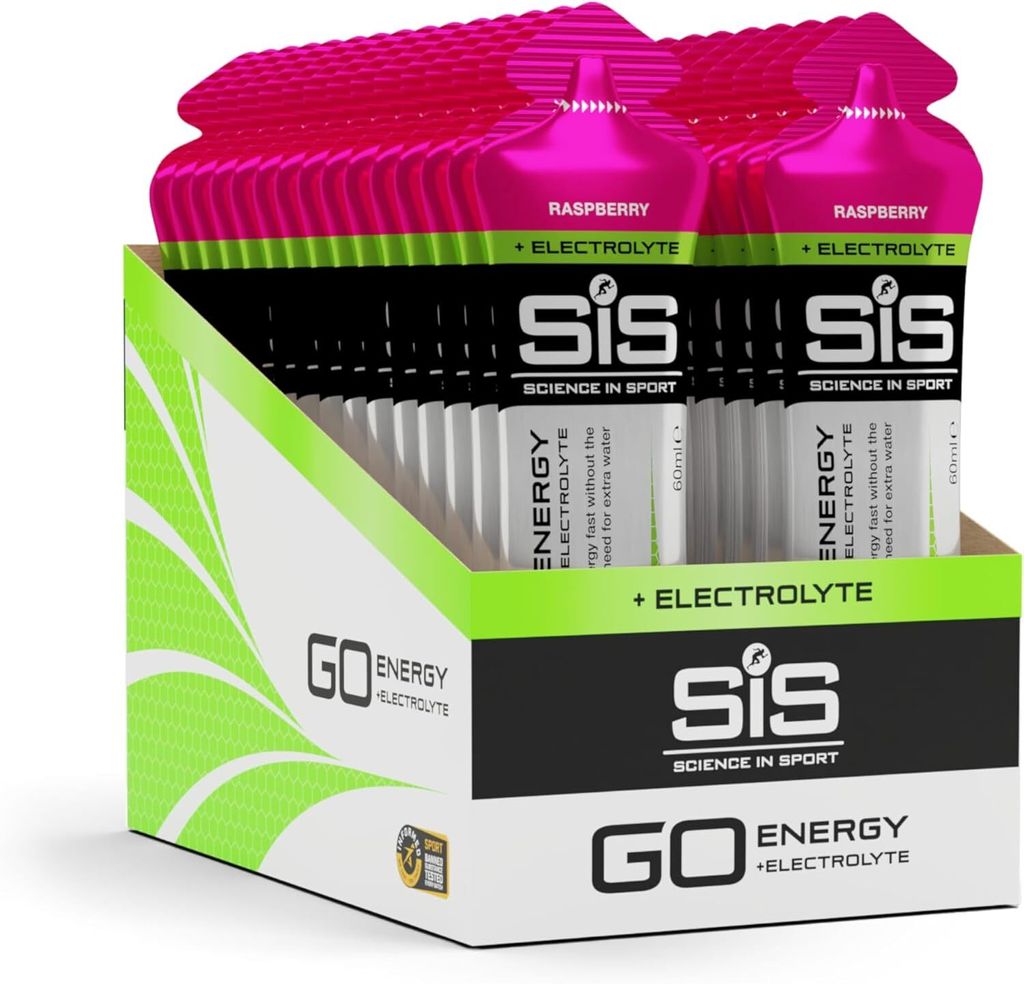 Science in Sport - SIS Go Energy + Electrolyte - Sportgel - Energiegel - Isotonisches Sportgel - Himbeere geschmack - 30 x 60 ml
