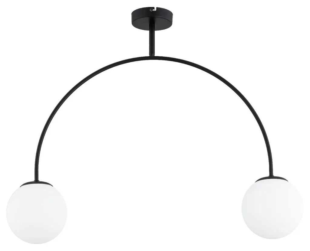 Lustre suspension design BENDO métal noir et blanc pour salon moderne