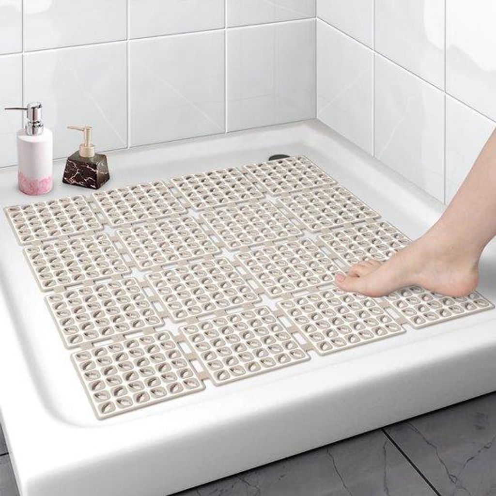 Unyqoos Safe rutschfeste Duschmatte mit Saugnäpfen und schnellem Abfluss für angenehmes Duschen