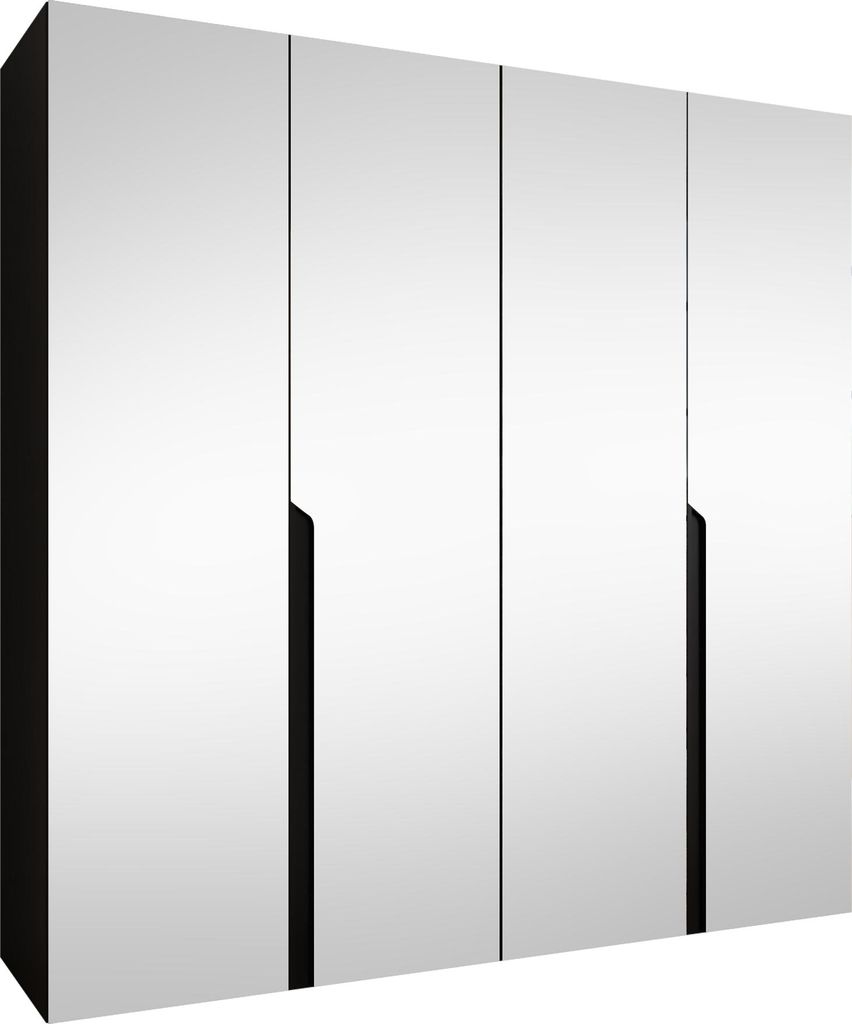 MIRJAN24 Kleiderschrank Mila 3 200 mit Spiegel, Schlafzimmer, Kleiderschrank, mit vier Drehturen und mit zwei Kleiderstange, Modern, Garderobenschr...