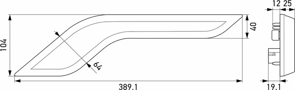 HELLA 2XX 013 349-021 Shapeline Style Wing - Finitura Cromo DX - 3