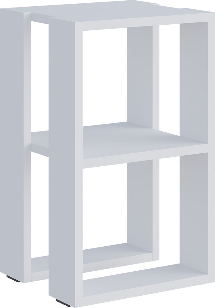 DECORTIE Lonie Moderner Nachttisch, Weiß 34 x 30 x 55 cm