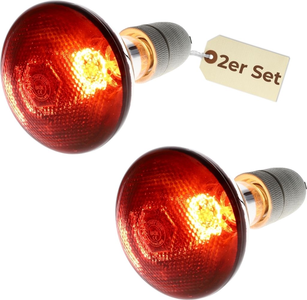 2er Set Rotlichtlampe Wärmelampe Infrarotlampe 100 W Baby Gesicht Infrarot Wärmelampe Hühner Terrarium rotes Licht