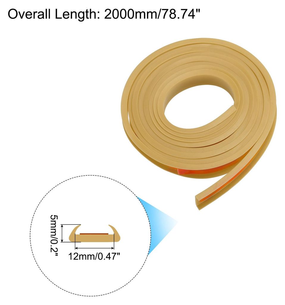 U-F?rmige M?belkantenband 2M Selbstklebende Flexibel Kantenverkleidung 5x12mm TPE Kantenschutz fš¹r Schr?nke M?bel Reparatur Restaurierung Beige