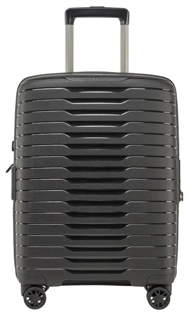Valise Cabine 4 Roues Stratic Novium SL Noir 55cm - Ultra Légère et Stable