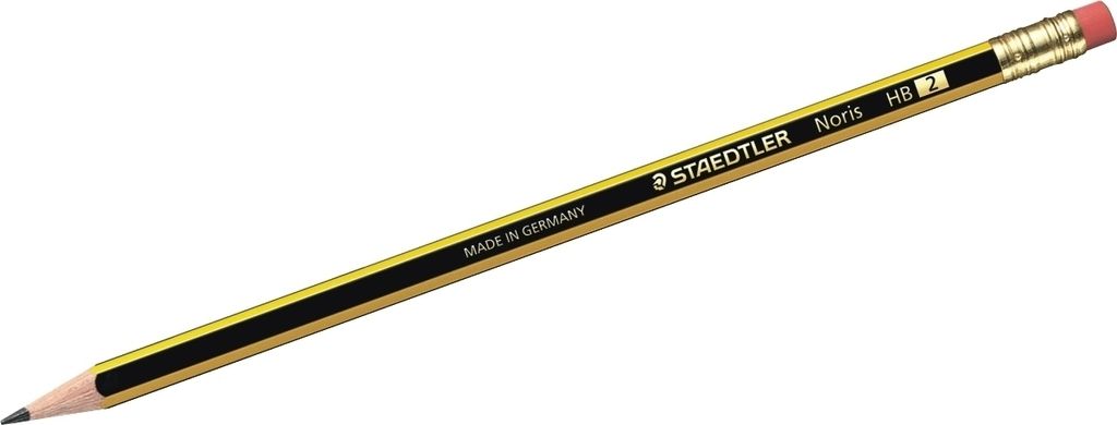 STAEDTLER Noris 122 Bleistifte HB schwarz/gelb mit Radierer 12 St.