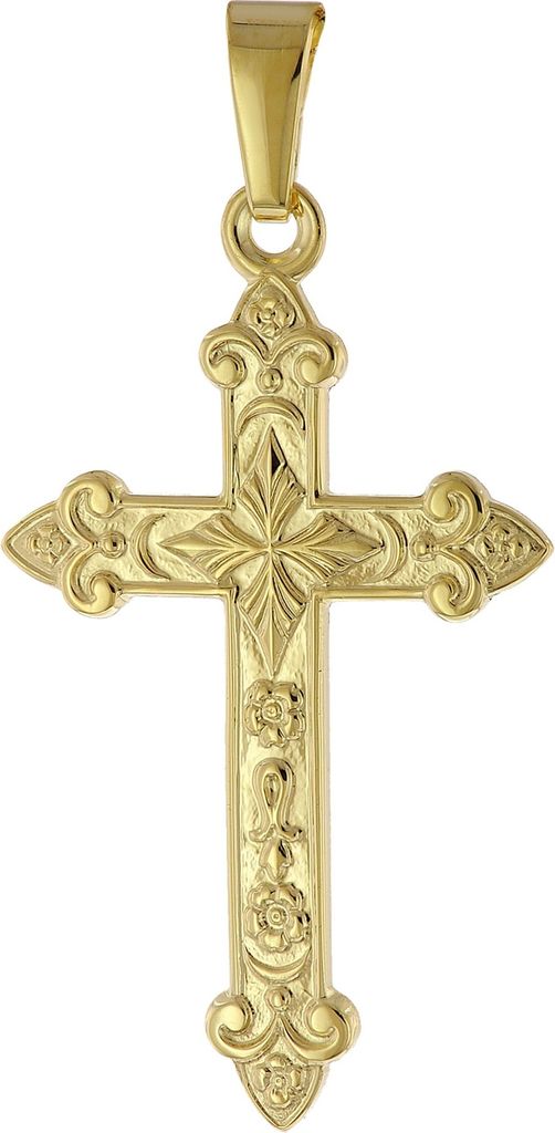 trendor 51916 Kreuz-Anhänger Gold 585 (14 Karat) 32 x 16 mm Produktbild 