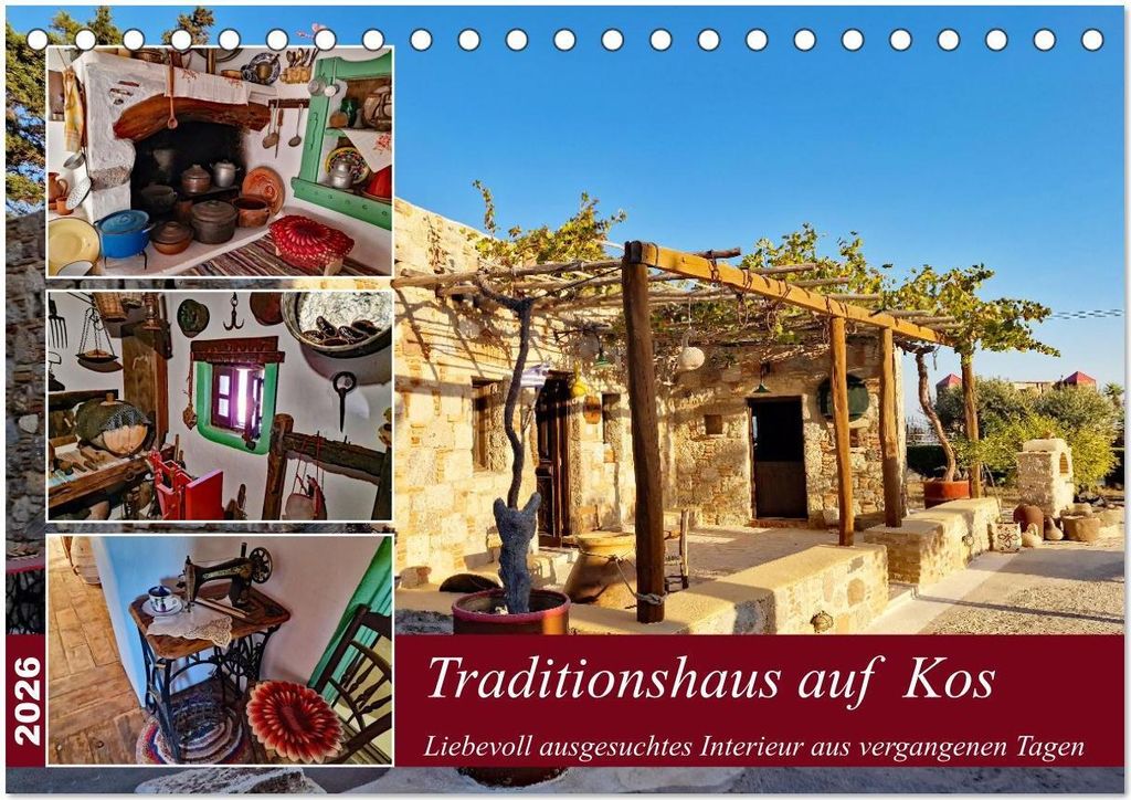 Traditionshaus auf Kos (Tischkalender 2026 DIN A5 quer), CALVENDO Monatskalender