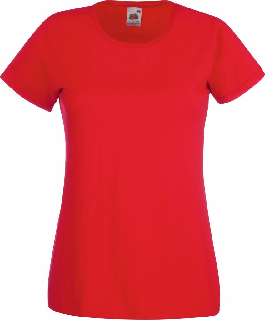 Fruit Of The Loom Lady-Fit Damen T-Shirt BC1354 (L) (Rot)