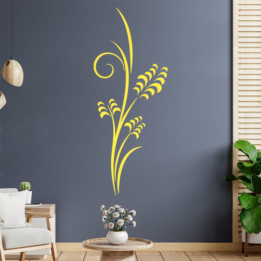 Blätter - Pflanze - Ornamente Wandtattoo in 6 Größen - Wandaufkleber Wall Sticker - Dekoration, Küche, Wohnzimmer, Schlafzimmer, Badezimmer