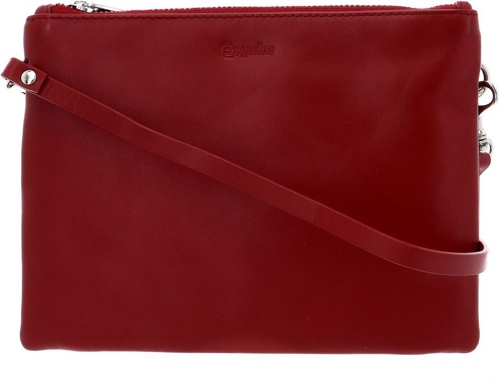 Esquire Clutch Umhängetasche Silk Small Double Zip Crossbody Bag Red rot