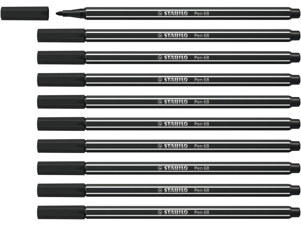 STABILO Premium-Filzstift -  Pen 68 - 10er Pack - schwarz Produktbild 