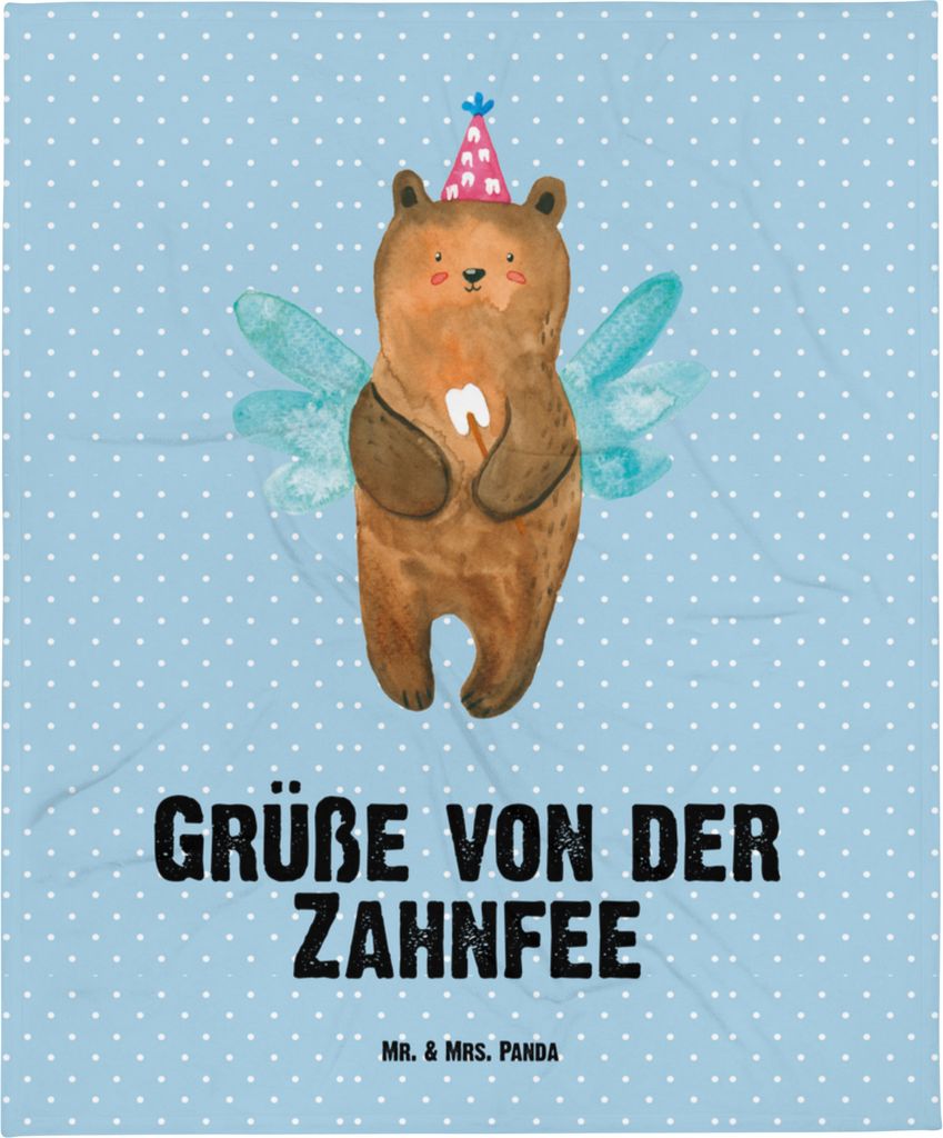 Mr. & Mrs. Panda Fleecedecke Bär Zahnfee - Blau Pastell - Produktbild 