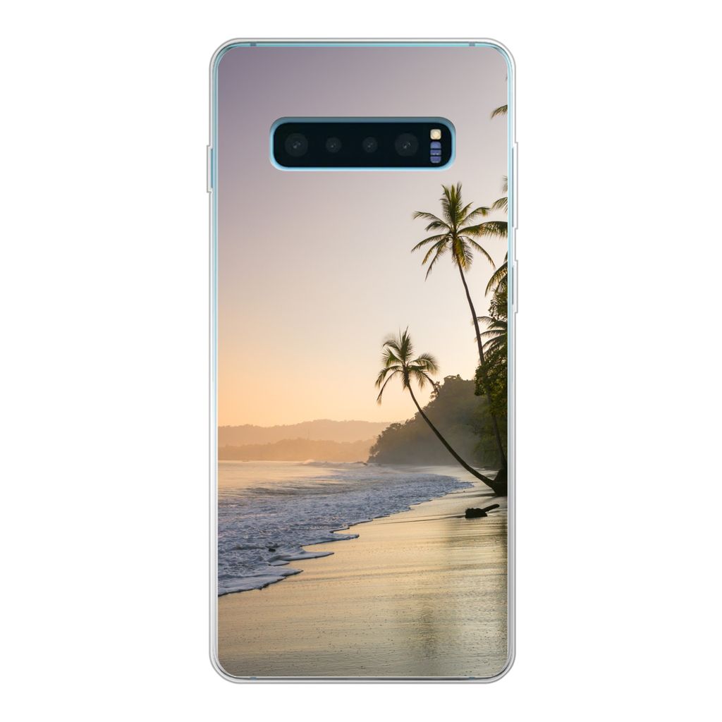 MuchoWow Handyhülle Schutzhülle Hülle für Samsung Galaxy S10 Lite Strand - Meer - Palme Silikon Softcase Handy Hülle - Schutz