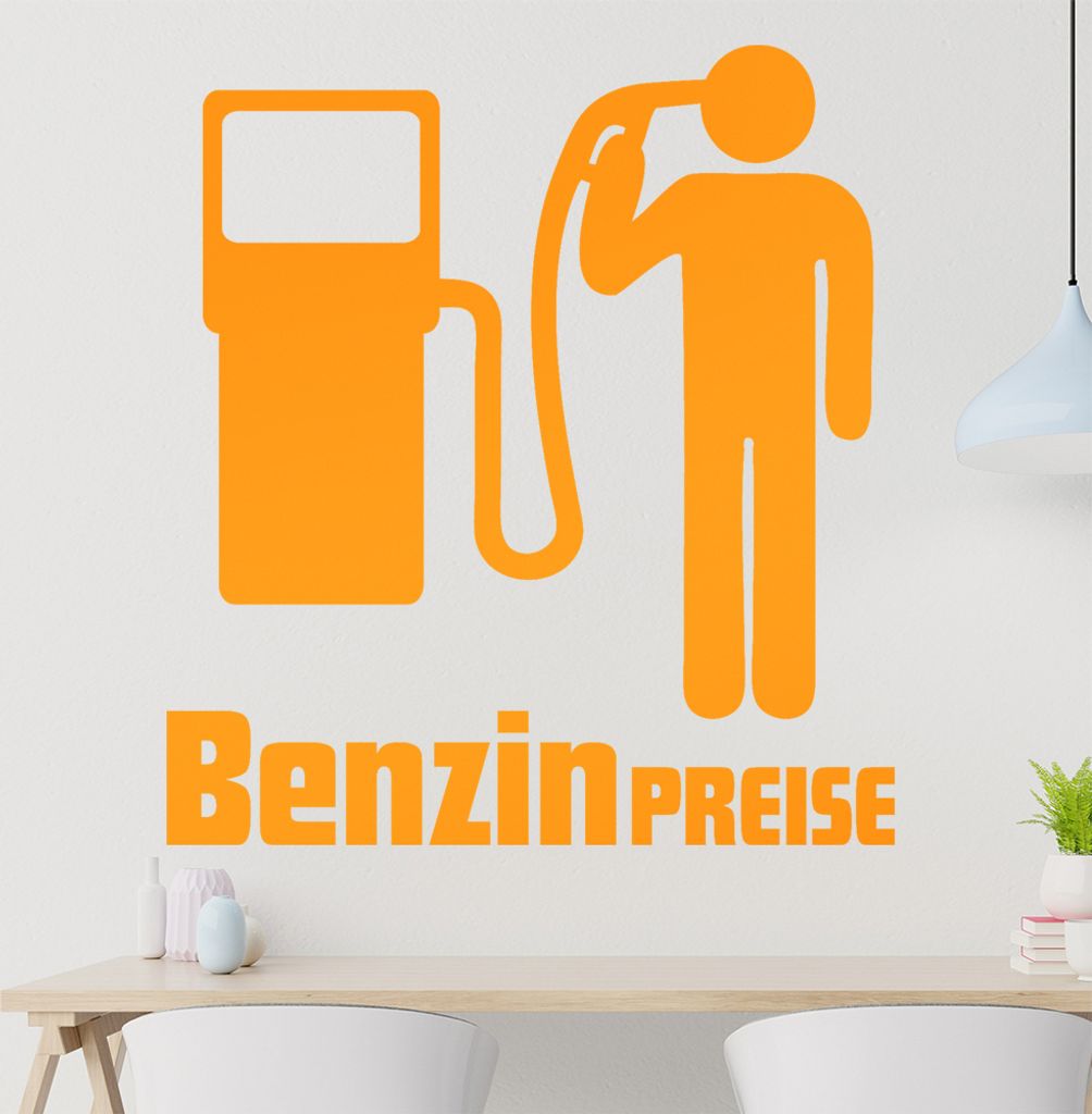 Benzin Preise Wandtattoo in 6 Größen - Wandaufkleber Wall Sticker - Dekoration, Küche, Wohnzimmer, Schlafzimmer, Badezimmer